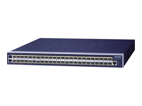 PLANET GS-6320-46S2C4XR, Hallittu, L3, Gigabit Ethernet (10/100/1000), Telineasennus, 1U Sininen