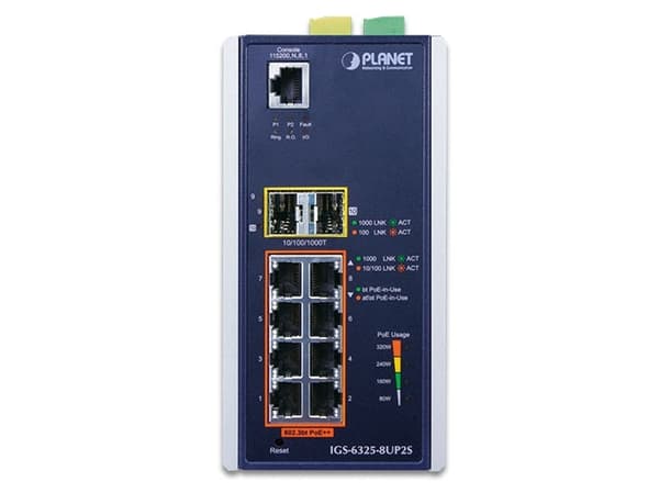 PLANET IGS-6325-8UP2S - Switch - L3 - 8 x 10/100/1000 + 2 x Gigabit SFP - DIN-skenmonterbar - PoE++