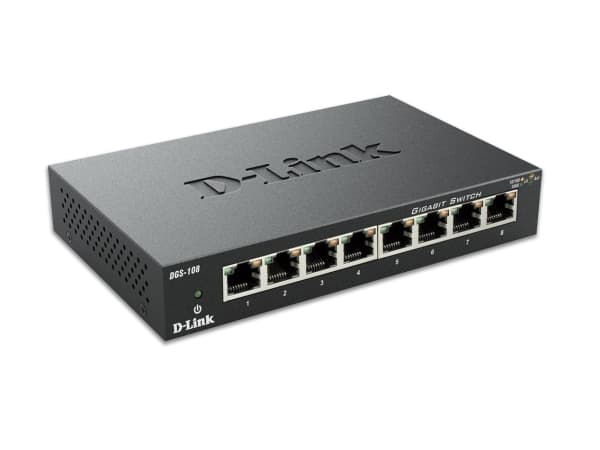 D-Link DGS 108 - Switch - 8 x 10/100/1000 - skrivbordsmodell