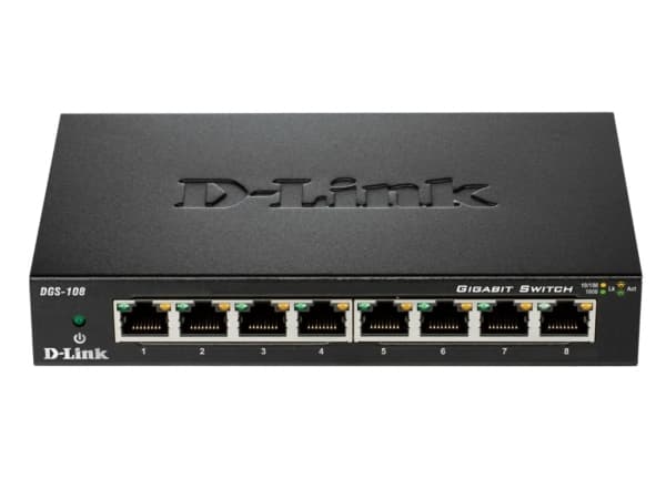 D-Link DGS 108 - Switch - 8 x 10/100/1000 - skrivbordsmodell