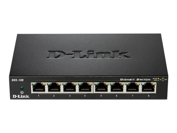 D-Link DGS 108 - Switch - 8 x 10/100/1000 - skrivbordsmodell