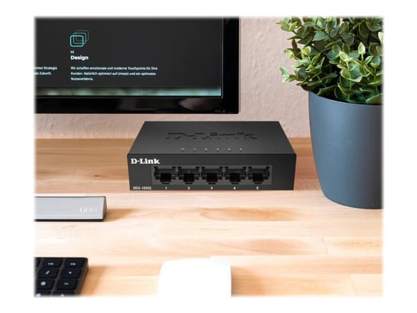 D-Link DGS 105GL - Switch - ohanterad - 5 x 10/100/1000 - skrivbordsmodell