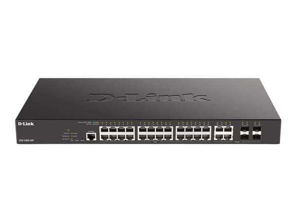 D-Link DGS-2000-28P 28-Port PoE Managed Switch [24x Gigabit Ethernet, 4x GbE/SFP Combo, PoE IEEE 802.3af/at]