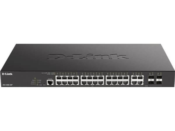 D-Link DGS-2000-28P 28-Port PoE Managed Switch [24x Gigabit Ethernet, 4x GbE/SFP Combo, PoE IEEE 802.3af/at]