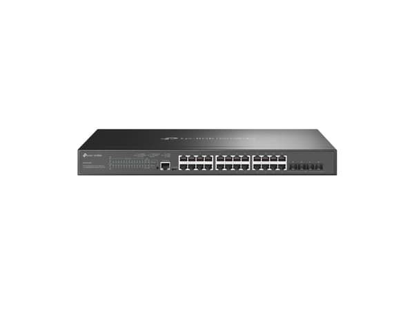 TP-Link JetStream TL-SG3428XMP - V1 - kytkin - Administreret - 24 x 10/100/1000 (PoE+) + 4 x 10 Gigabit SFP+ - monterbar på stativ - PoE+ (384 W)