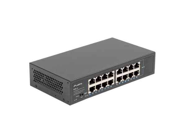 Lanberg RSGE-16 - Switch - ikke-styrt - 16 x 10/100/1000 - stasjonær, rackmonterbar