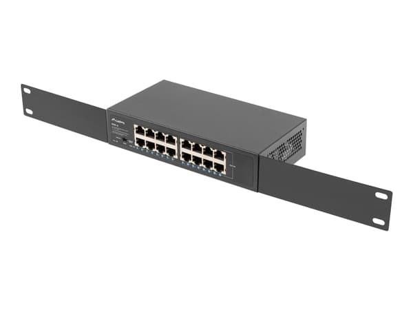 Lanberg RSGE-16 - Switch - ikke-styrt - 16 x 10/100/1000 - stasjonær, rackmonterbar