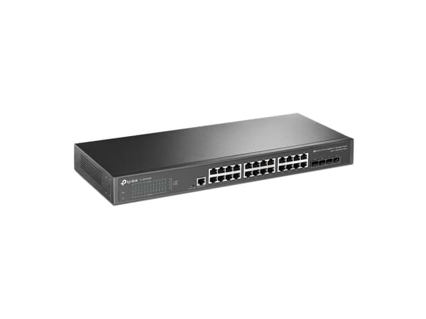 TP-Link TL-SG3428X, Managed, L2+, Gigabit Ethernet (10/100/1000), monterad på stativ