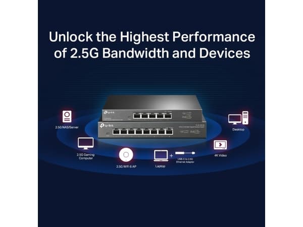 TP-Link TL-SG105-M2, Uhåndtert, 2.5G Ethernet (100/1000/2500)