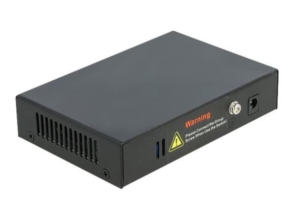Delock - Switch - ikke-styrt - 4 x 10/100/1000 (PoE+) + 1 x 10/100/1000 (opplink) - stasjonær - PoE+ (60 W)