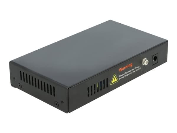 Delock - Switch - 4 x 10/100/1000 (PoE+) + 1 x Gigabit SFP - skrivbordsmodell - PoE+ (60 W)