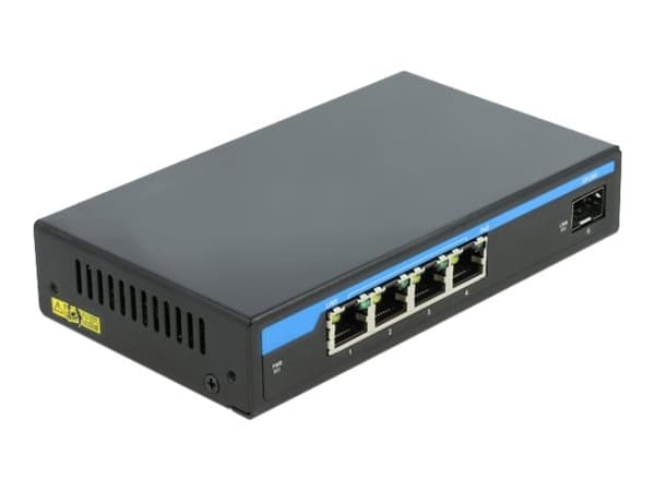 DeLOCK 87765, Gigabit Ethernet (10/100/1000), Power over Ethernet -tuki musta