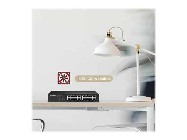 Edimax GS-1016 V2 - Switch - 16 x 10/100/1000 - rackmonterbar, stasjonær, veggmonterbar