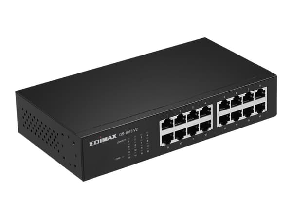 Edimax GS-1016 V2 - Switch - 16 x 10/100/1000 - rackmonterbar, stasjonær, veggmonterbar