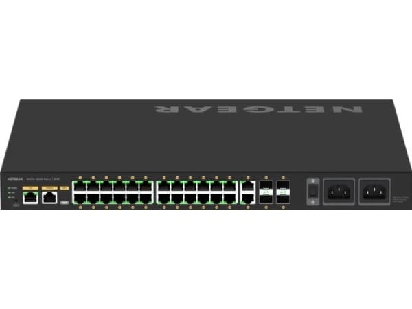 NETGEAR AV Line M4250-26G4F-PoE++ - Switch - L3 - Styrt - 24 x 10/100/1000 (PoE++) + 2 x 10/100/1000 + 4 x 1000Base-X SFP - side til side-luftflyt -