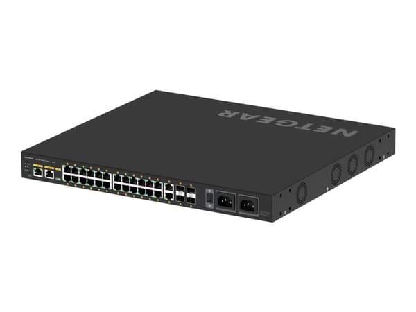 NETGEAR AV Line M4250-26G4F-PoE++ - Switch - L3 - Styrt - 24 x 10/100/1000 (PoE++) + 2 x 10/100/1000 + 4 x 1000Base-X SFP - side til side-luftflyt - Sort