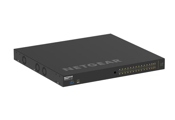 NETGEAR AV Line M4250-26G4XF-PoE+ - Switch - L3 - Administrerad - 24 x 10/100/1000 (PoE+) + 2 x 10/100/1000 + 4 x 1 Gigabit / 10 Gigabit SFP+ - sida
