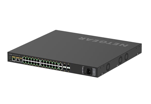 NETGEAR AV Line M4250-26G4XF-PoE+ - Switch - L3 - Administrerad - 24 x 10/100/1000 (PoE+) + 2 x 10/100/1000 + 4 x 1 Gigabit / 10 Gigabit SFP+ - sida