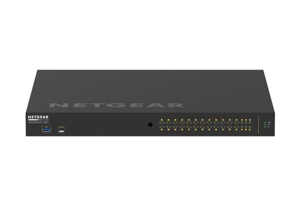 NETGEAR AV Line M4250-26G4XF-PoE+ - Switch - L3 - Administrerad - 24 x 10/100/1000 (PoE+) + 2 x 10/100/1000 + 4 x 1 Gigabit / 10 Gigabit SFP+ - sida
