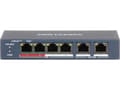 Miniatyrbild 4 av 5: Hikvision Value Series DS-3E0106P-E/M - Switch - ohanterad - 4 x 10/100 (PoE+) + 2 x 10/100 (upplänk) - skrivbordsmodell - PoE+ (35 W) - Likström