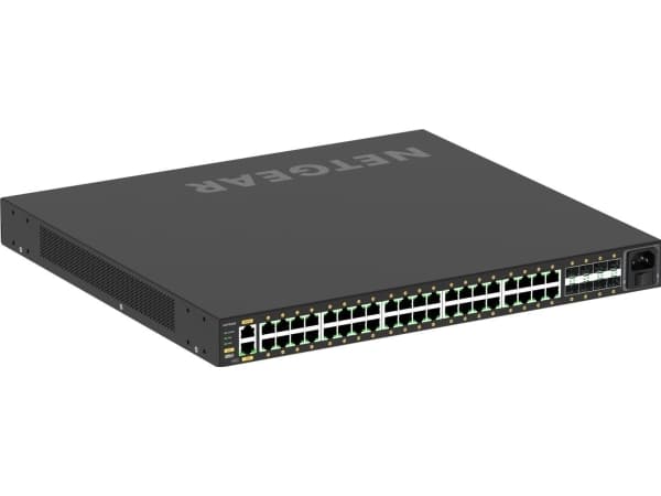 NETGEAR AV Line M4250-40G8XF-PoE+ - Switch - L3 - Administrerad - 40 x 10/100/1000 (PoE+) + 8 x 1 Gigabit / 10 Gigabit SFP+ - sida till sida luftflöd