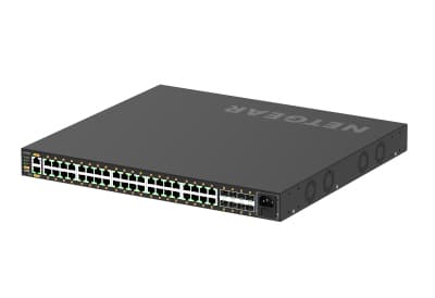 NETGEAR AV Line M4250-40G8XF-PoE+ - Switch - L3 - Administrerad - 40 x 10/100/1000 (PoE+) + 8 x 1 Gigabit / 10 Gigabit SFP+ - sida till sida luftflöd