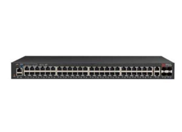 Ruckus ICX 7150-48PF - Switch - L3 - Administrerad - 48 x 10/100/1000 (PoE+) + 2 x 10/100/1000 (upplänk) + 4 x Gigabit SFP - framsidan och sida till