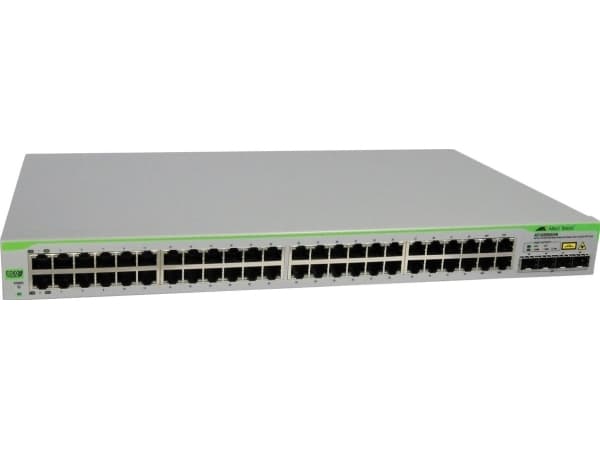 Allied Telesis AT GS950/48 WebSmart-kytkin - Kytkin - Järjestelmänvalvoja - 48 x 10/100/1000 + 4 x delt SFP - pöytätietokoneet