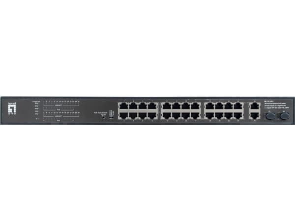LevelOne FGP-2831, Uhåndtert, Fast Ethernet (10/100), Strøm over Ethernet (PoE), Rack-montering, 1U