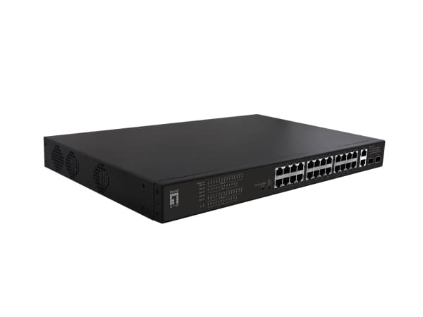 LevelOne FGP-2831, Ikke administreret, Fast Ethernet (10/100), Strøm over Ethernet (PoE), Stativ-montering, 1U