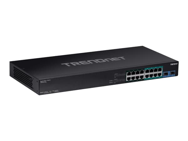 TRENDnet TPE BG182G - Switch - ej administrerbar - 8 x 10/100/1000 (UPOE / 4PPoE) + 8 x 10/100/1000 (PoE+) + 2 x SFP - monterbar på stativ - UPOE / 4