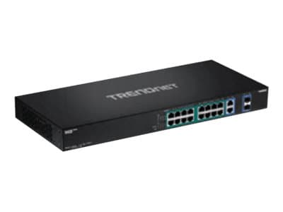 TRENDnet TPE BG182G - Switch - ikke-styrt - 8 x 10/100/1000 (UPOE / 4PPoE) + 8 x 10/100/1000 (PoE+) + 2 x SFP - rackmonterbar - UPOE / 4PPoE / PoE+ ( Sort