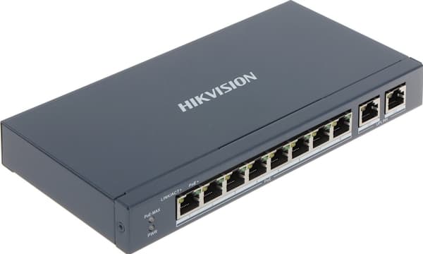 Hikvision Value Series DS-3E0310P-E/M - Switch - ikke-styrt - 8 x 10/100 (PoE+) + 2 x 10/100/1000 - stasjonær - PoE+ (60 W)