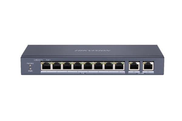 Hikvision Value Series DS-3E0310P-E/M - Switch - ikke-styrt - 8 x 10/100 (PoE+) + 2 x 10/100/1000 - stasjonær - PoE+ (60 W)