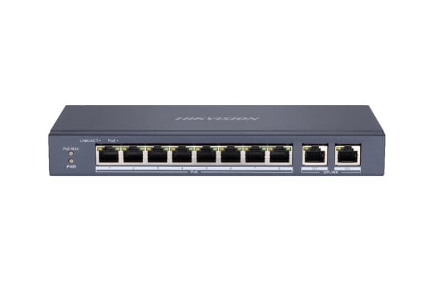 Hikvision Value Series DS-3E0310P-E/M - Switch - ikke-styrt - 8 x 10/100 (PoE+) + 2 x 10/100/1000 - stasjonær - PoE+ (60 W)