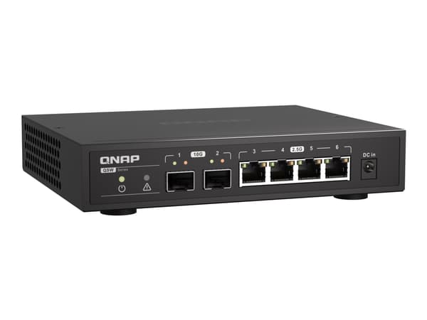 QNAP QSW-2104-2S - Switch - ohanterad - 2 x 10 Gigabit SFP+ + 4 x 2.5GBase-T - skrivbordsmodell