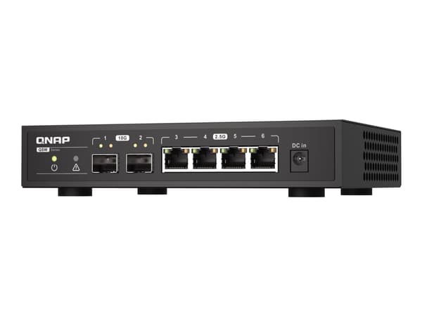 QNAP QSW-2104-2S, Hallitsematon, 2.5G Ethernet musta