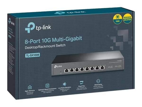 TP-Link TL-SX1008, Hallitsematon, 10G Ethernet (100/1000/10000), Telineasennus, 1U