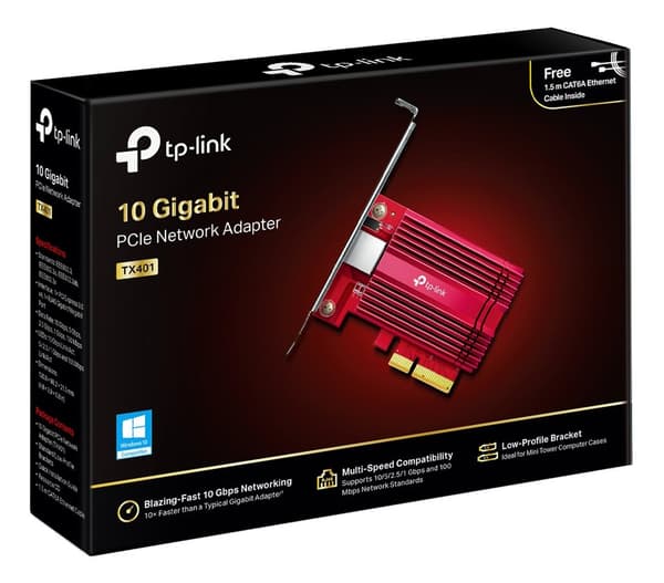 TX401 10 Gigabit PCI Express Network Adapter, red