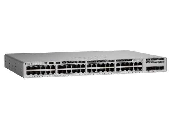 Cisco Catalyst 9200L - Network Essentials - switch - L3 - Administrerad - 48 x 10/100/1000 (PoE+) + 4 x 10 Gigabit SFP+ (upplänk) - rackmonterbar - P
