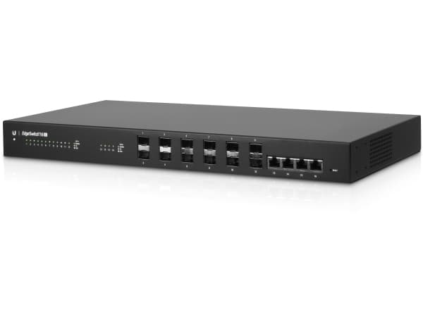 Ubiquiti EdgeSwitch ES-16-XG - Switch - L3 - Administrerad - 12 x 10 Gigabit SFP+ + 4 x 10 Gigabit Ethernet - rackmonterbar - Växelström 120/230 V/li