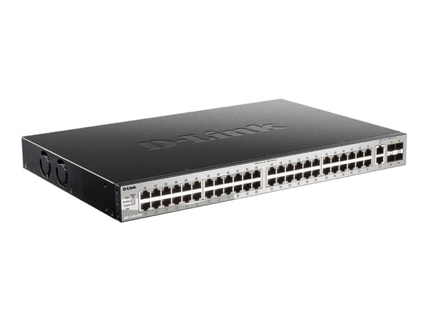 D-Link DGS-3130-54TS/E, Managed, L3, Gigabit Ethernet (10/100/1000), Rackmontering Grå