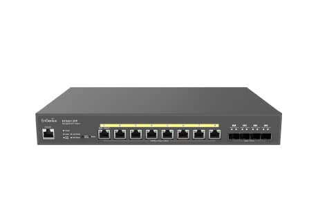 EnGenius Cloud Switch Series ECS2512FP - Switch - L2+ - Administrerad - 8 x 100/1000/2.5G + 4 x 10 Gigabit SFP+ - rackmonterbar - PoE++ (240 W)