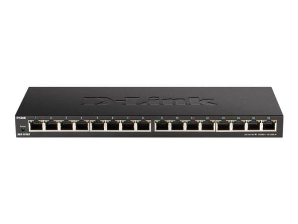 D-Link DGS 1016S - Switch - ohanterad - 16 x 10/100/1000 - skrivbordsmodell - Likström