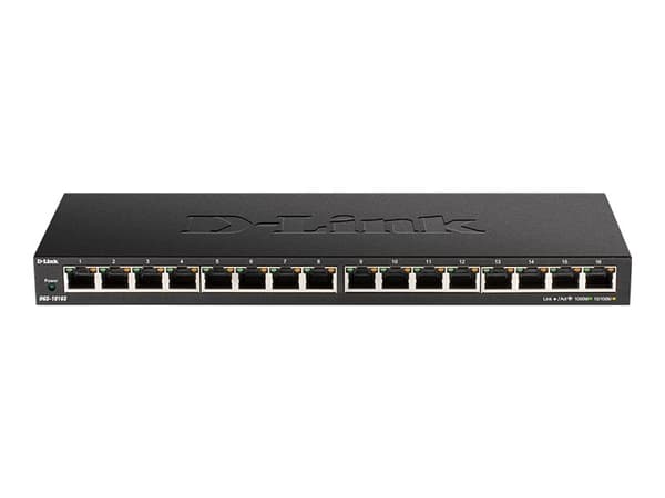 D-Link DGS 1016S - Switch - ohanterad - 16 x 10/100/1000 - skrivbordsmodell - Likström