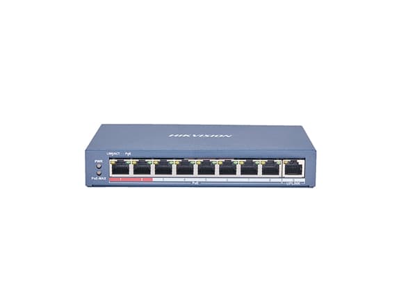 Hikvision Digital Technology DS-3E0109P-E(C), Hallitsematon, L2, Fast Ethernet (10/100), Täysin kaksipuolinen, Power over Ethernet -tuki