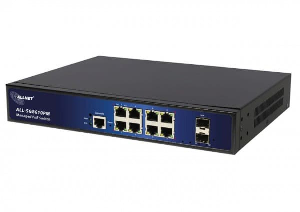 ALLNET ALL-SG8610PM, Gigabit Ethernet (10/100/1000), Strøm over Ethernet (PoE), Rack-montering