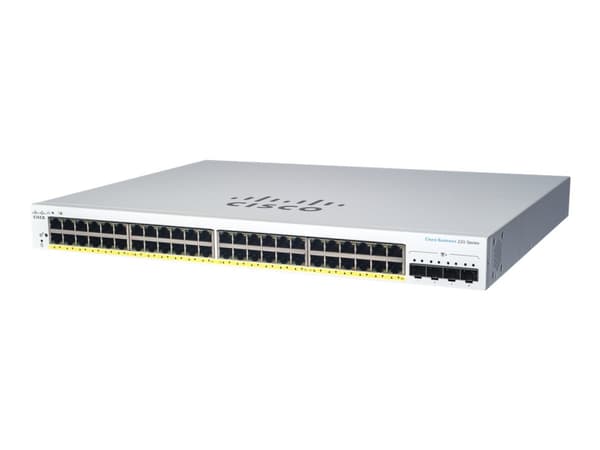 Cisco Business 220 Series CBS220-48T-4X - Switch - smart - 48 x 10/100/1000 + 4 x 10 Gigabit SFP+ (upplänk) - rackmonterbar Vit