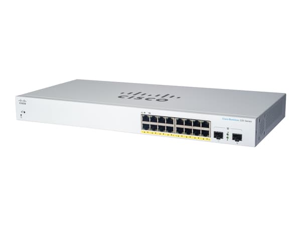 Cisco Business 220 Series CBS220-16T-2G - Switch - smart - 16 x 10/100/1000 + 2 x gigabit SFP (upplänk) - rackmonterbar