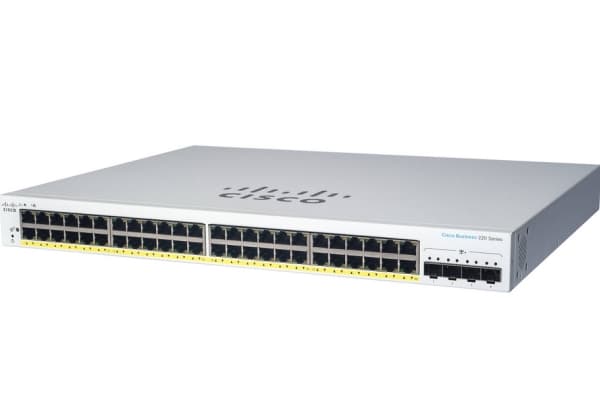 Cisco Business 220 Series CBS220-24P-4X - Switch - smart - 24 x 10/100/1000 (PoE+) + 4 x 10 Gigabit SFP+ (opplenke) - rackmonterbar - PoE+ (195 W)